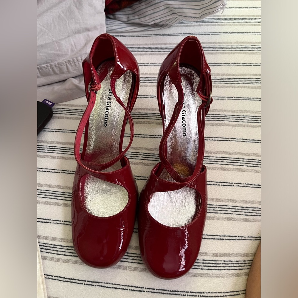 Ferra Giacomo Red Leather Heels Size 8